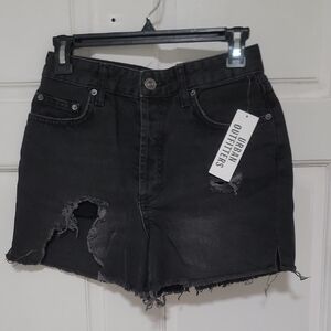 New Urban Outfitters Charcoal Ripped Denim Shorts Special Design Limited Edition